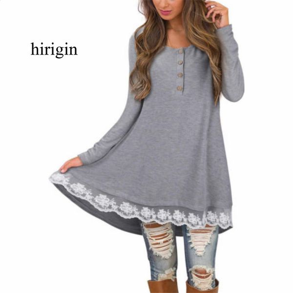 

Women Office Work A-line Dress Female 2018 Autumn Long Sleeve Button Lace Elegant Casual Patchwork Dresses Vestidos
