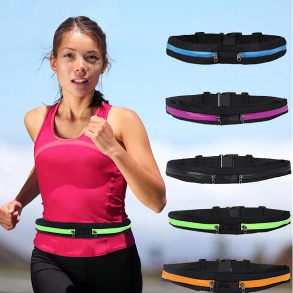 

waterproof sports bag outdoor phone money anti-theft pack belt running jogging waist bags pocket adjustable cycling zip pouch