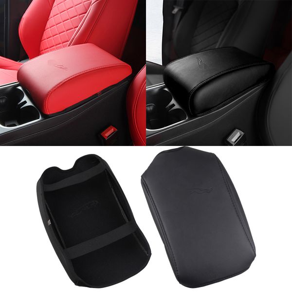 

car styling accessories car anti-dirty pad pu leather armrest pad covers center console pads for e-pace 2018-2019