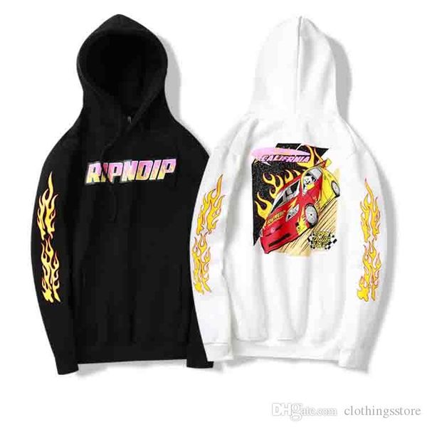 

дизайнер ripndip классический tide brand толстовка высокого качества hoodie дизайнерская печати hoodie плюс ватки hoodie повседневный спорт, White;black