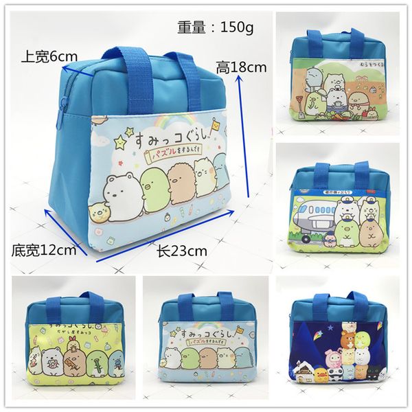 

2020 new waterproof double lattice oxford cloth lunch box lunch bag corner corner portable zipper bag, Blue;pink