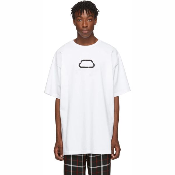 

20ss bb mens designer t shirt luxury washed oversized t-shirt brand lock pattern short sleeve tonal logo printed at front fading throughout, White;black