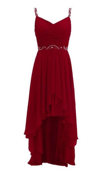 

spaghetti straps beaded bridesmaid dresses chiffon v backless high-low maid of honor dresses wedding party prom gowns dress custom made, White;pink