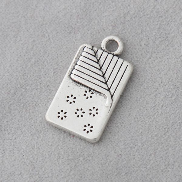 

wholesale fashion antique silver color alloy flower quilt diy camp sleeping bag charms 50pcs 12*22mm aac1420, Bronze;silver