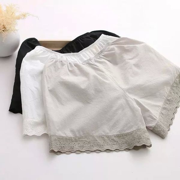 

buykud 2019 selling female casual women elastic waist lace briefs cotton pants short leggings white/ black/grey