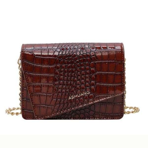 

women retro chain shoulder bag crocodile pattern ladies hand bags leather messenger bag casual small square bolsas de mujer #ze