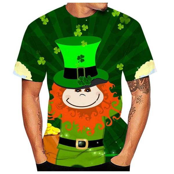 

футболка мужская рубашка день святого патрика зеленый принт o-образным вырезом с коротким рукавом футболка тройники с коротким рукавом рубаш, White;black