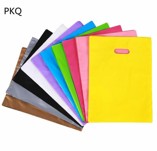 

10pcs 20*27cm small mini jewelry packaging bag solid color plastic shopping bag with handle customized wrapping carrier bags