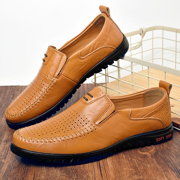 

summer breathable loafer shoes men size 47 oxford shoes men anti-slippery rubber outdoor casual loafer luxury brown loafers, Black