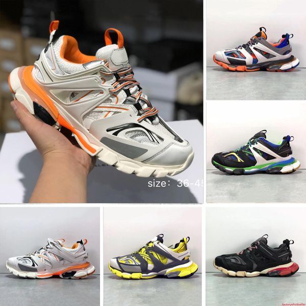 

boxparis с 2019 triple s track 3.0 серый оранжевый желтый мужчины женщины кроссовки на платформе спортивные кроссовки tess s. gomma trek муж