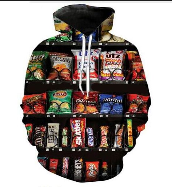 

new fashion hip hop sweatshirt men women 3d casual hoodies vending machine harajuku style loose pullover hoodies usa0232, Black