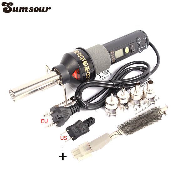 

450w lcd display temperature adjustable soldering station air gun for ic smd desoldering rework with replacement heater