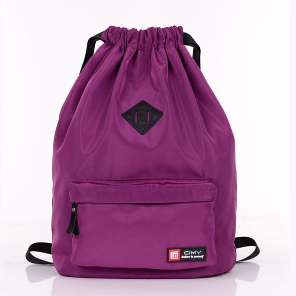 

men women outdoor sports backpack drawstring lock large capacity thickened nylon multifunction portable yoga rucksack gym bag