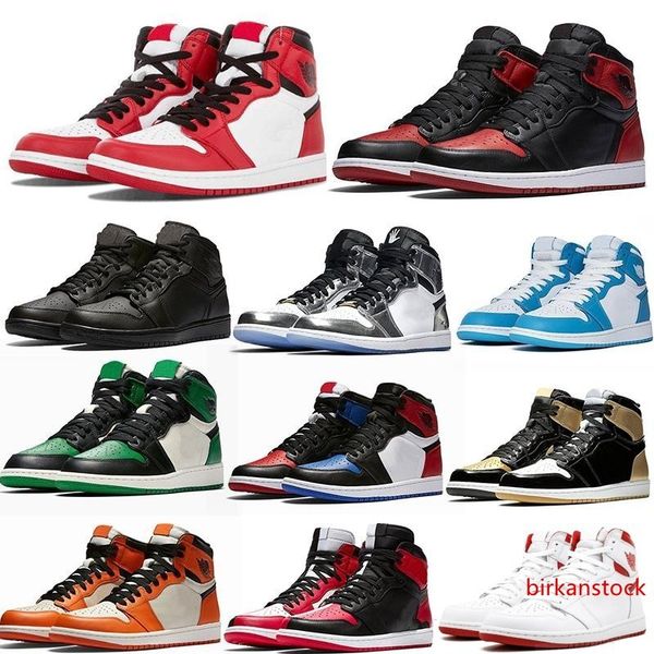 

jumpman 1 basketball shoes athletics sneakers running shoe for women sports torch hare game royal pine green court with box 36-47 size