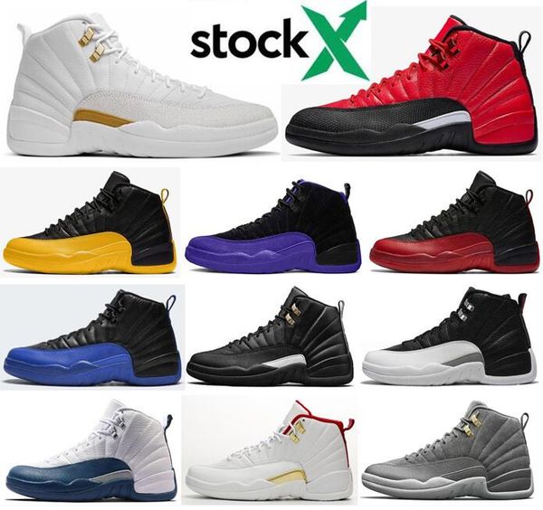 

новые 12 обратного flu game university gold dark concord dark gray ovo white men баскетбол обувь 12s плей французская синие кроссовки с коро