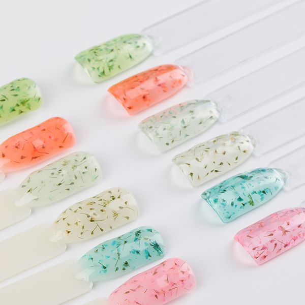 

dried flowers translucent nail polish 3d colorful nail polish long lasting protection nails ongle transparent #l5