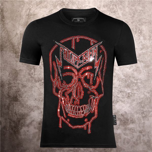 

philip plain brand mens designer t shirts firmata uomo fashion luxury designer t shirt summer homme mens skull tshirt tee 123