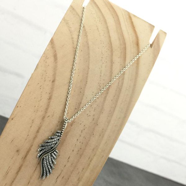 

2019 100% 925 sterling silver classic majestic feathers necklace women charm fashion personality jewelry ing