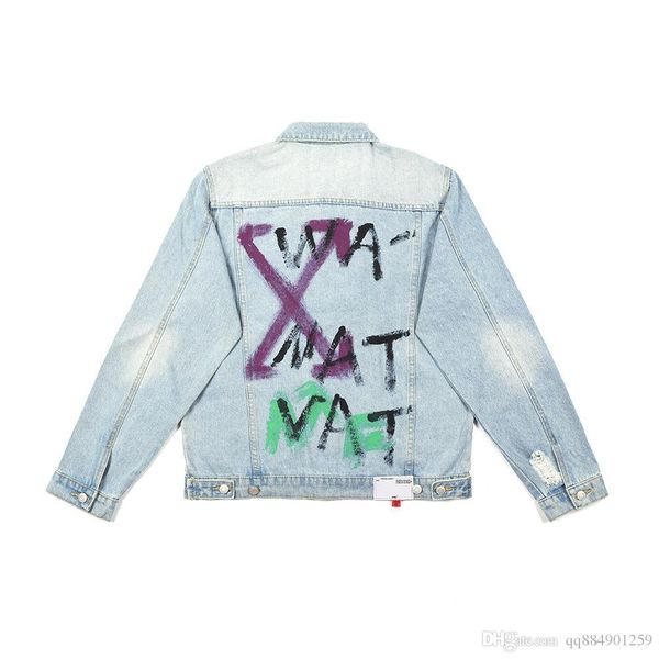 

2019 new mens designer jackets denim jacket coat cardigan letter printing vintage casual collar fashion blue long sleeve plus size m-2xl, Black;brown