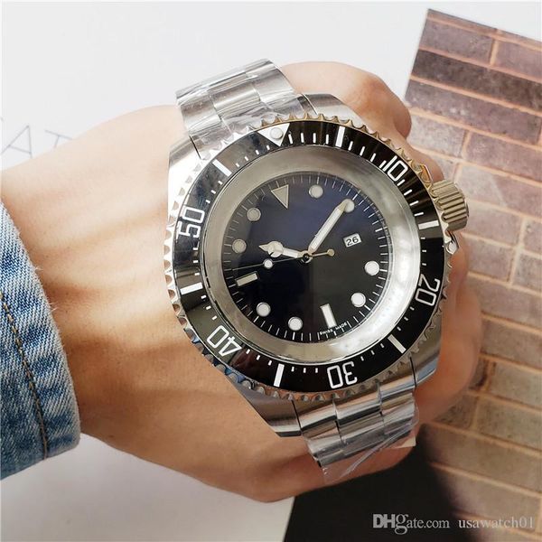 

big mens luxury watch sea challenge 51mm all solid stainless steel ceramic bezel mens designers watches automatic movement clock, Slivery;brown