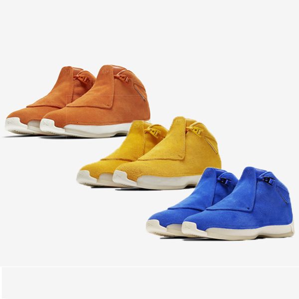 

blue yellow orange suede 18s jordon basketball athletic shoes black defining moments toro red royal 18 xviii cool grey sports sneaker