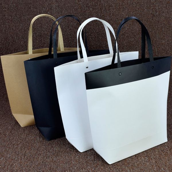 

2018 new paper shopping bags 250g white cardbord shopping bags more size customs logo paper