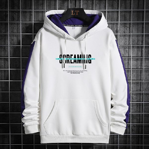 

el barco autumn cotton men hoodies print hip hop black male sweatshirt white blue hooded shirt red yellow jacket coat m-4xl