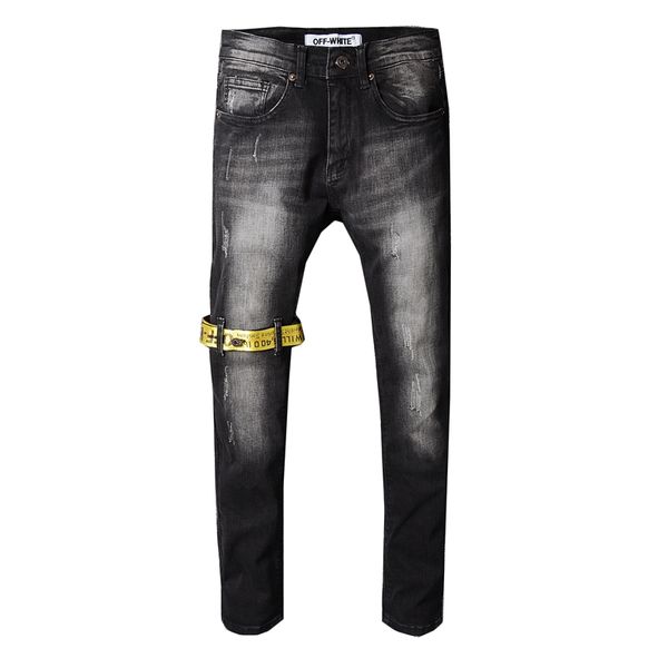 

Men jean de igner jean men denim traight biker kinny jean ca ual trou er cowboy famou brand zipper de igner ale, Blue