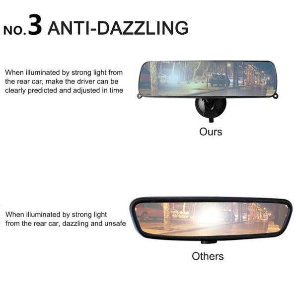 

car interior mirrors rearview mirror panoramic rear view mirror universal wide angle rear view with suction installation