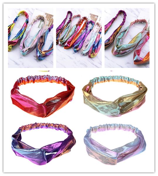 

женской bands оголовье gradient радуга metallic двойного цвета волосы лицо мытье волосы ленточнопильных девушки волшебный цветной лазерная т, Slivery;white