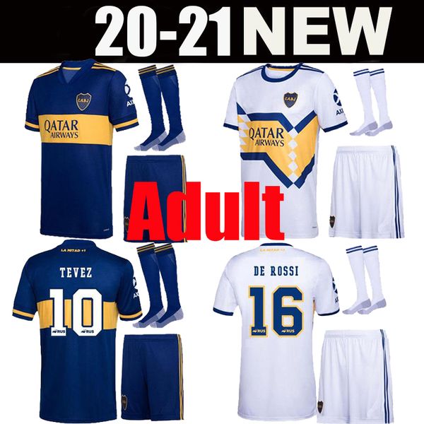 

kit de rossi 2020 2021 boca juniors soccer jerseys salvio 20 21 camisa de futebol tevez benedetto nandez pavon man set football shirts, Black