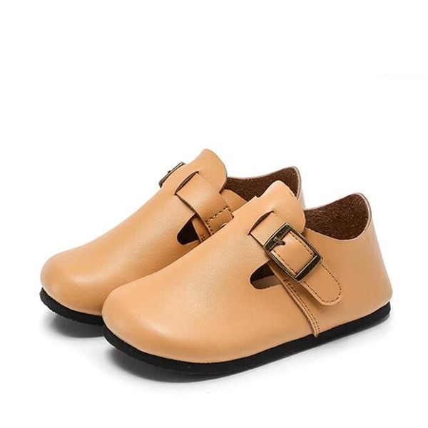 

spring autumn children leather shoes genuine leather comfortable loafers boys girls casual shoes kids flats soft boat 02b, Black;grey