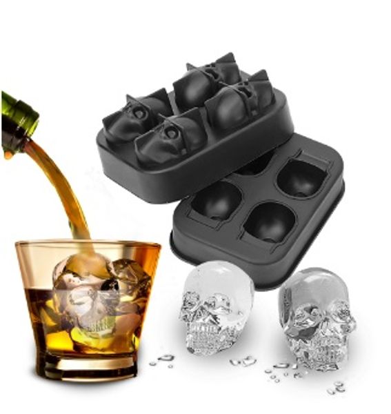 

ice cube maker skull shape chocolate mould ice cream diy tool whiskey wine cocktail ice cube 3d silicone mold