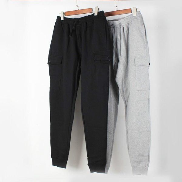 

2020 europe leisure pants for men letter embroidery button label loose cotton feet side mark two color china size two color trousers, Black