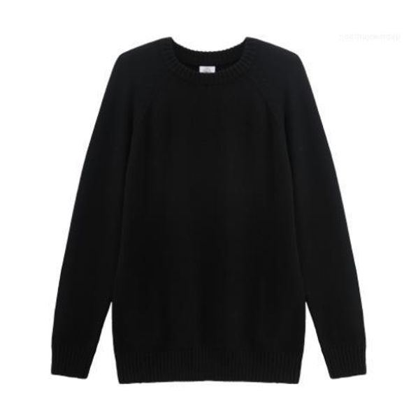 

casual apparel mens autumn sweaters crew neck long sleeve solid color fashion style homme clothing thicken, White;black