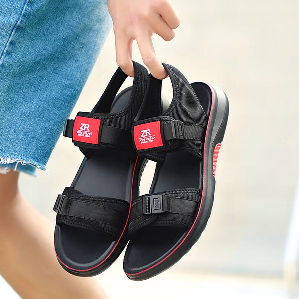 

aruonet mens shoes comfortable beach sandals men classics light casual flat men sandals gladiators deri sandalet dropshipping, Black