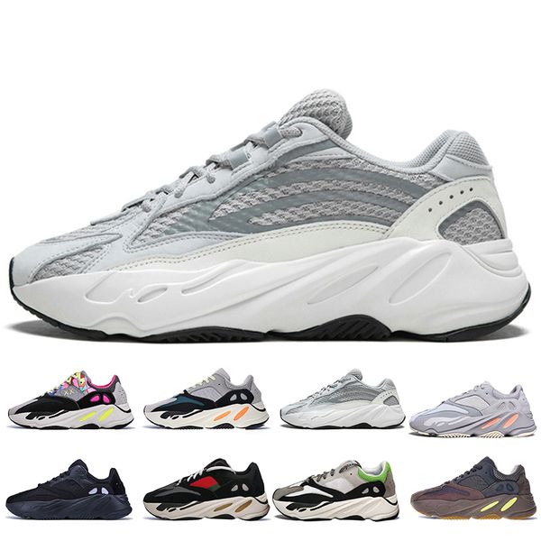 

With Box Лучшее качество Kanye West 700 V2 Static 3M Mauve Inertia 700s Wave Runner Мужские кроссовки для мужчи