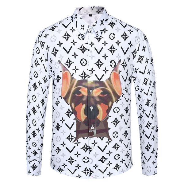 

new european and american style designer shirt color pattern printing slim men's casual shirt ladies medusa dress shirt, White;black