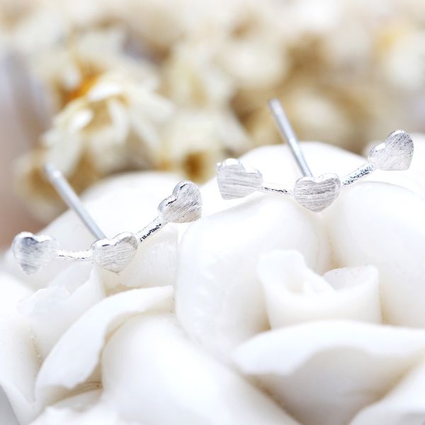 

inalis s925 sterling silver simple design line stud earrings heart star round shape brincos for women girl party gift cheap, Golden;silver