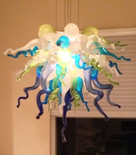 

новое прибытие элегантный ремесленная 100% ручная работа выдувное стекло искусство люстра 2019 мини красочный спальня потолочные светильники