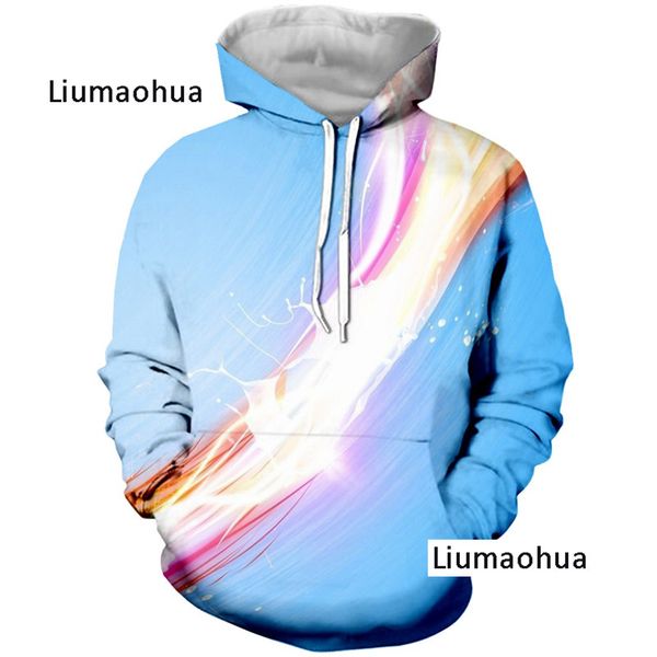 

liumaohua новая мода 3d толстовки стиль мужчины / женщины пуловеры красочный печати толстовка с капюшоном, Black