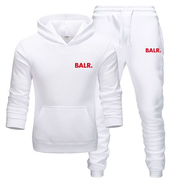 

new two pieces set fashion hooded sweatshirt balr men's sportswear hoodie autumn men's brand clothes hoodie + pants sets, Black