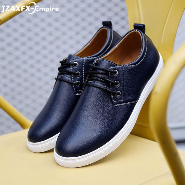 

trend leather men casual shoes brand fashion sneakers footwear black zapatos outdoor male walking shoes men flats shoe man white
