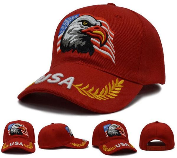 2019 Мода Высокого Качества Орел Вышивка Бейсболка Американский Флаг Повседневная Шляпа Камуфляж Женщины Мужчины Регулируемая Кость Дальнобойщика
