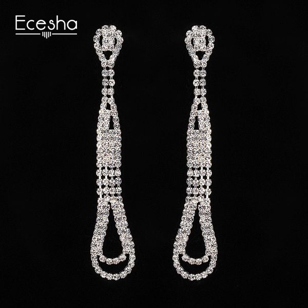 

crystal concise drip type microinlaid zirconium shi erhuan eardrop charm, Golden