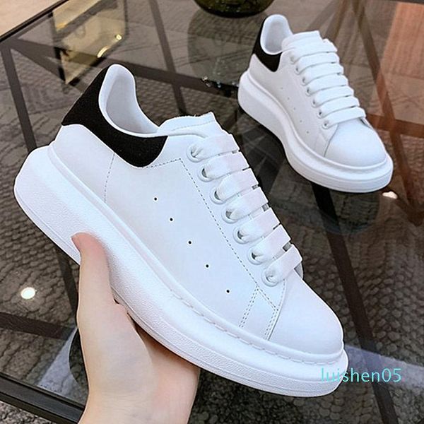 

2020 new season designer shoe fashion luxury women shoes men's leather lace up platform oversized sole sneakers white black casual shoe