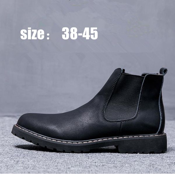 

plus size 38-45 boots winter mens designer shoes black leather boots footwear warm plush fur for men 8z-610