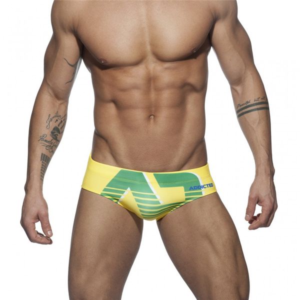 

swimming men beach pool swimsuit swim trunks speedo swimwear man low waisted boy swimming wear print triangle brief boy, White;black