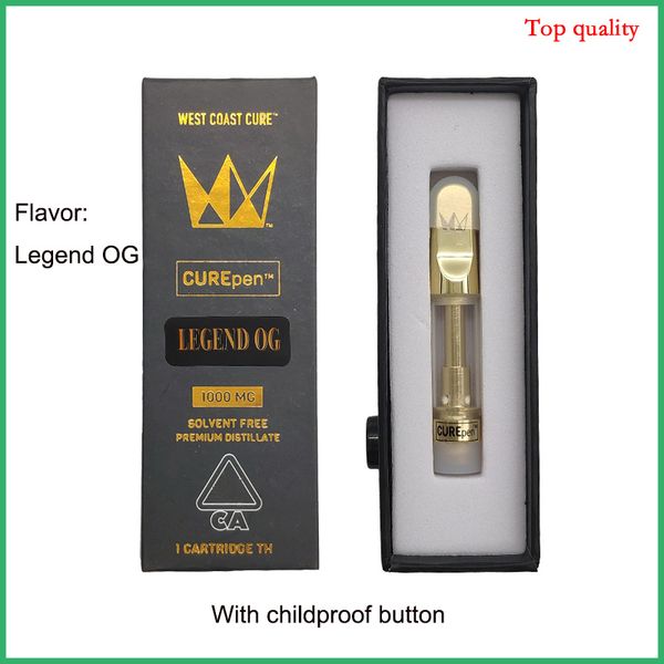 

Новый Curepen Патроны West Coast Cure Vape Pen Золото Th210 Th205 Золото тележки с восковыми Box Ароматизаторы Наклейки Премиум Форсунки