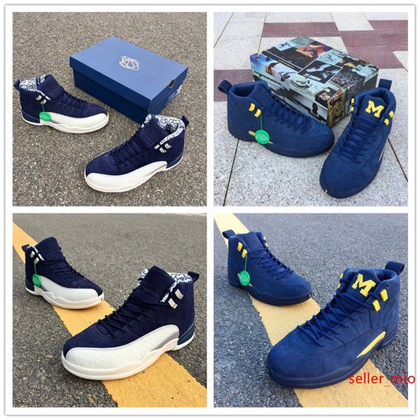 

basketball shoe 12 international japan tokyo michigan upper quality mens dark blue white designer sport sneaker